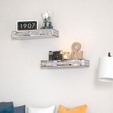 Glass Mirrored Wall Shelf