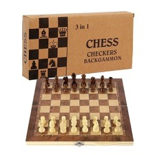 Large Chess Wooden Set Folding