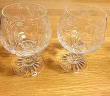 2 cut glass (crystal?) brandy