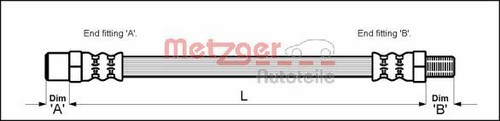 4114663 metzger brake hose - hose, for