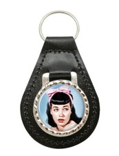 Bettie Page Leather Key Fob