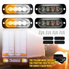 Amber&White Waterproof Recovery Strobe Flashing Grille Light Truck Beacon Lamps