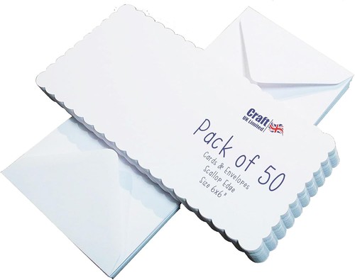 6x6 craft scalloped white - 6x6,