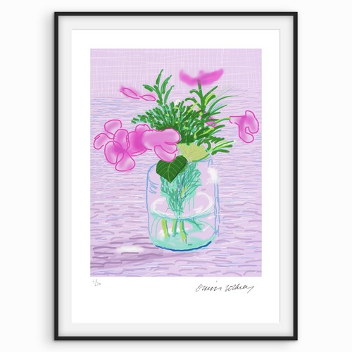 David hockney signed - -, pink