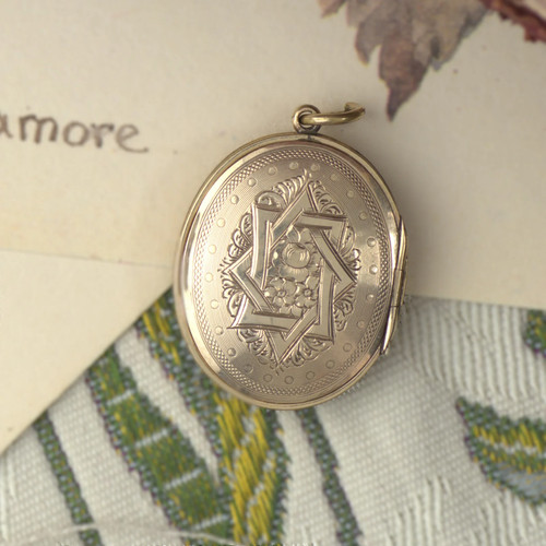 Antique edwardian locket 9ct - locket,