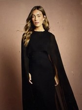 Coast Cape Sleeve Maxi Dress Black Size 14