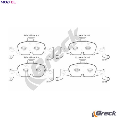 Brake pad set - pad,