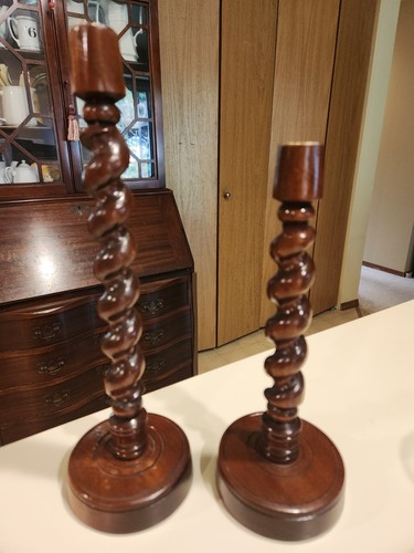 Pair vintage english - of, oak