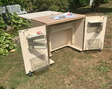 Horn Air-Lift Sewing Machine Cabinet and Cutting Table for Crafts and Quilting
