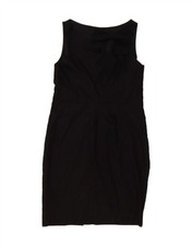 SARA BERMAN Womens Sleeveless Sheath Dress UK 12 Medium Black Cotton MT11