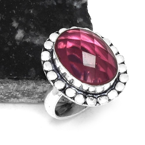 Pink topaz ethnic - pink, handmade