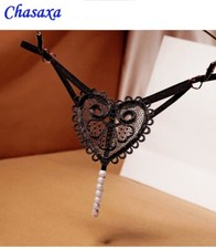 Chasaxa Ladies Sexy Lingerie G-String Pearl Heart Thong in SEVEN COLOURS !