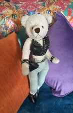 Vintage D S Nicholass Ltd Vintage Lady Motor Biker Teddy Bear Rare Collector 16"