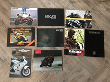 Motor cycle sales brochures x 9 Ducati Honda Hesketh Davida Helmets