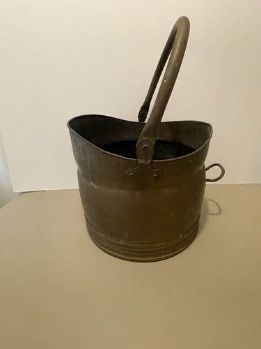 Vintage brass coal scuttle - brass,