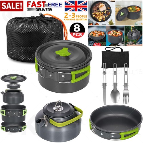 8pc portable camping cookware - 8pc,