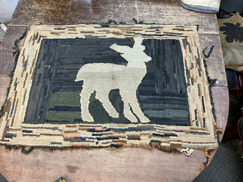 Antique american hooked rug - antique,