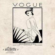WATER DECAL: Art Deco Vintage VOGUE Magazine Cover Furniture Print Transfer #054
