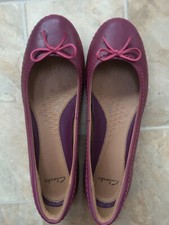CLARKS Flats Magenta LEATHER