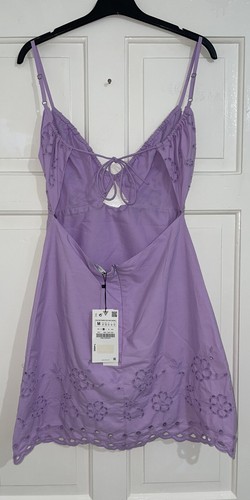 Zara ss22 lilac purple cutwork - zara,
