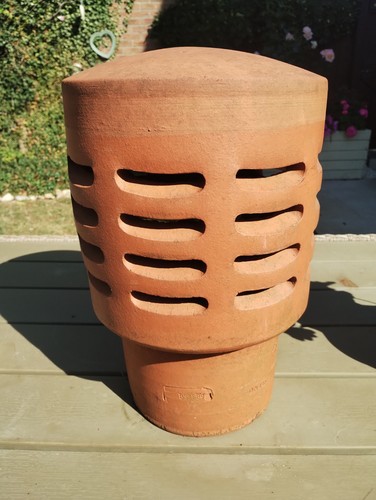 Terracotta clay chimney pot - clay,