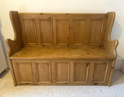 Vintage wooden monks bench - monks,