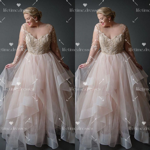 Ruffles wedding dresses blush - ruffles,