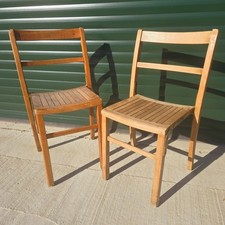 Pair of Vintage 1940s Kingfisher West Bromwich Stacking School Chairs for Resto