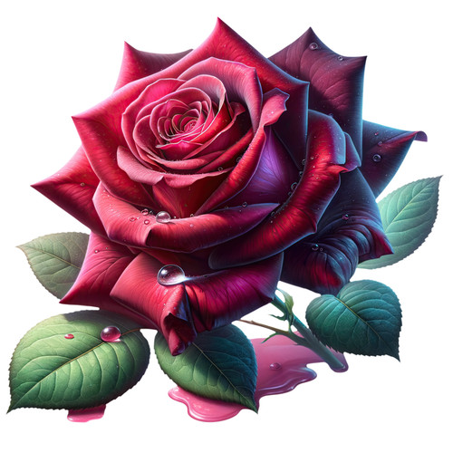 Red tea rose vinyl - red,