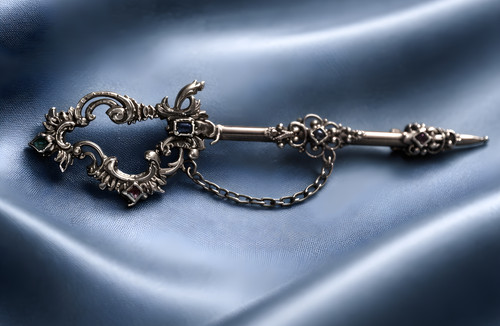 Biedermeier brooch around - , 1850
