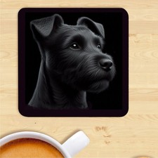 Patterdale Terrier Coaster, Dog Print,  Gift, Present