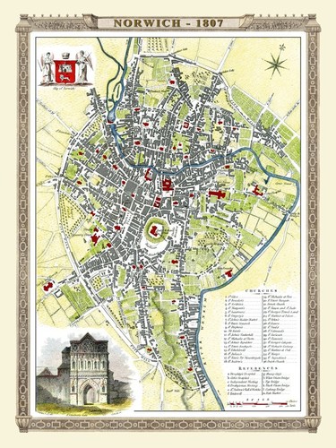 Old map norwich 1807 - of, by