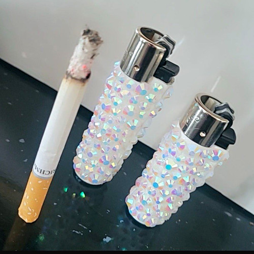 Clipper mini white rhinestone - white,