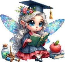 Watercolour Graduation Fairy Wall Art Bedroom Window Vinyl Sticker Decal 6 Sizes