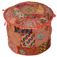 New Boho Patchwork Pouf Ottoman Vintage FootStool Ethnic Living Room Decor