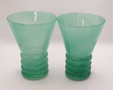 Pair art deco green opaque - art,