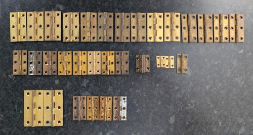Assorted brass hinges over - assorted, hinges,