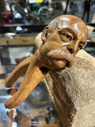 Hand carved wooden - carved, figural