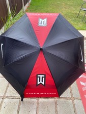 Tiger Woods Nike Umbrella golf. Windproof red black in case. Large
