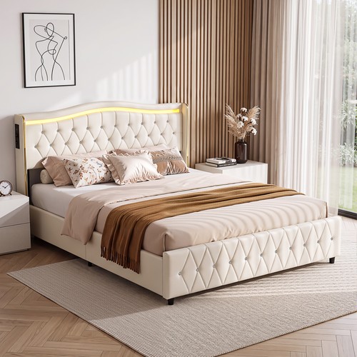 Led luxury chesterfield bed - chesterfield,