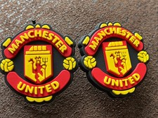 Pair Of 2 Premium MANCHESTER UNITED Football Club Shoe Croc Charms Cake Toppers