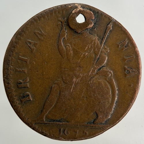 1675 charles 2nd farthing - charles,