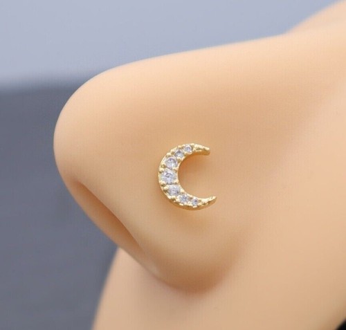 Moon diamonds nose pin - diamonds,