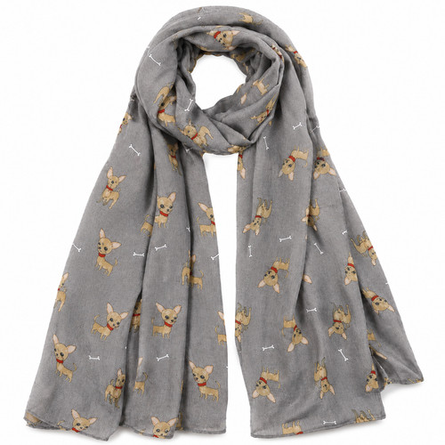 Chihuahua dog print scarf - print, –
