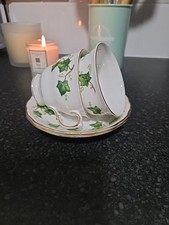 Pair Of Colclough Bone China Ivy Cup And Saucers 8143