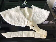 Ladies vintage ivory fur wrap with tie ribbon pre-owned good condition