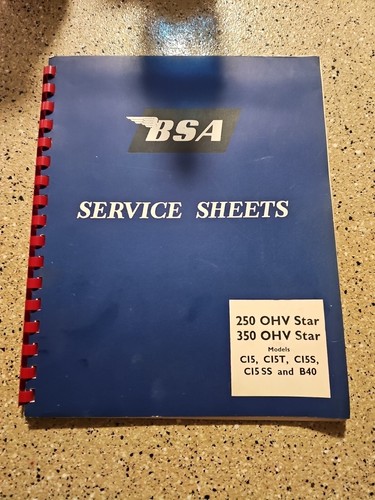 Bsa service sheets 250 ohv - sheets,