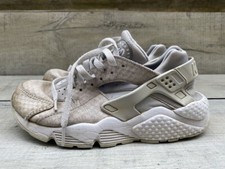 Womens NIKE Air Huarache Run Pure Platinum Snake Suede Mesh Trainers Size 5.5 39
