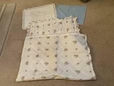 Handmade Retro/ Vintage Cot Quilt/Throw/Cover & Pillow Case set + 2 pillowcases
