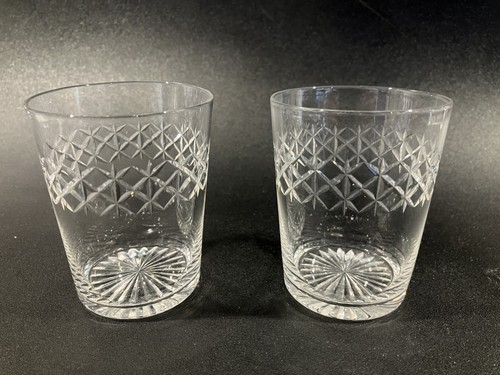Pair vintage cut glass crystal - pair,